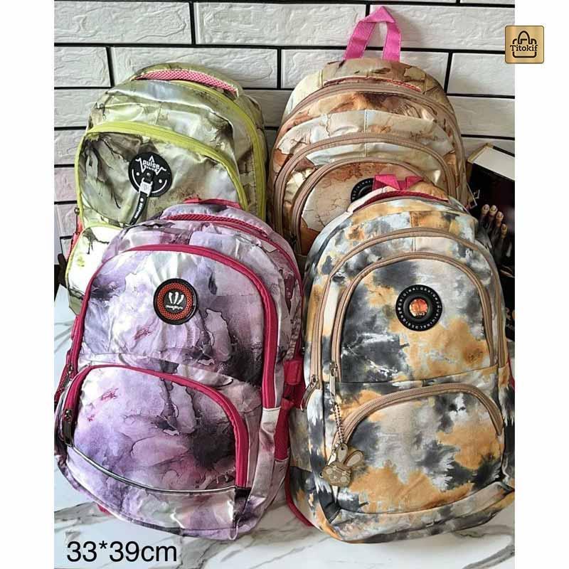 کوله پشتی دخترانه طرح آبرنگی کد b8