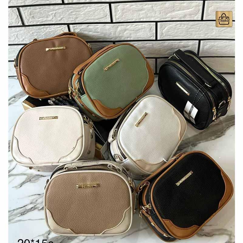 کیف دوشی و دستی دخترانه مدل دو زیپ کد b20