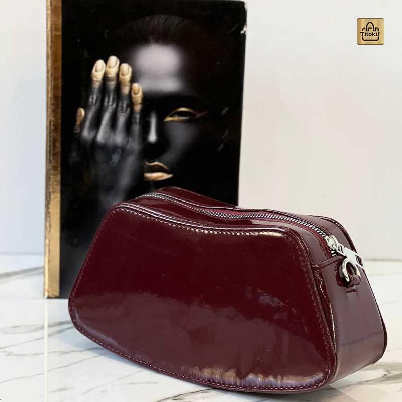 کیف دوشی دخترانه ورنی هلالی کد b128