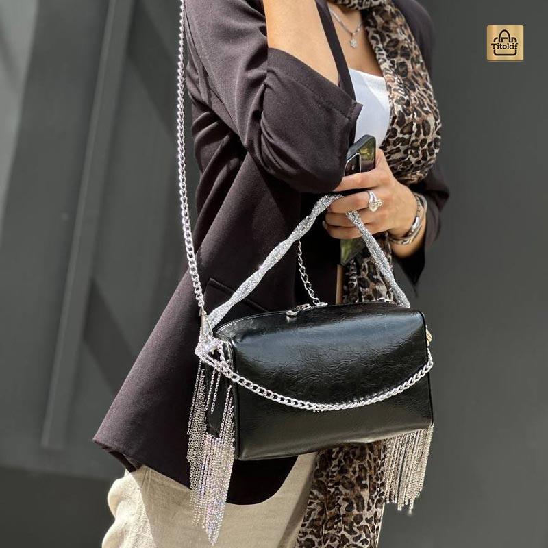 کیف مجلسی دخترانه دوحالته دوشی و دستی کد 8443