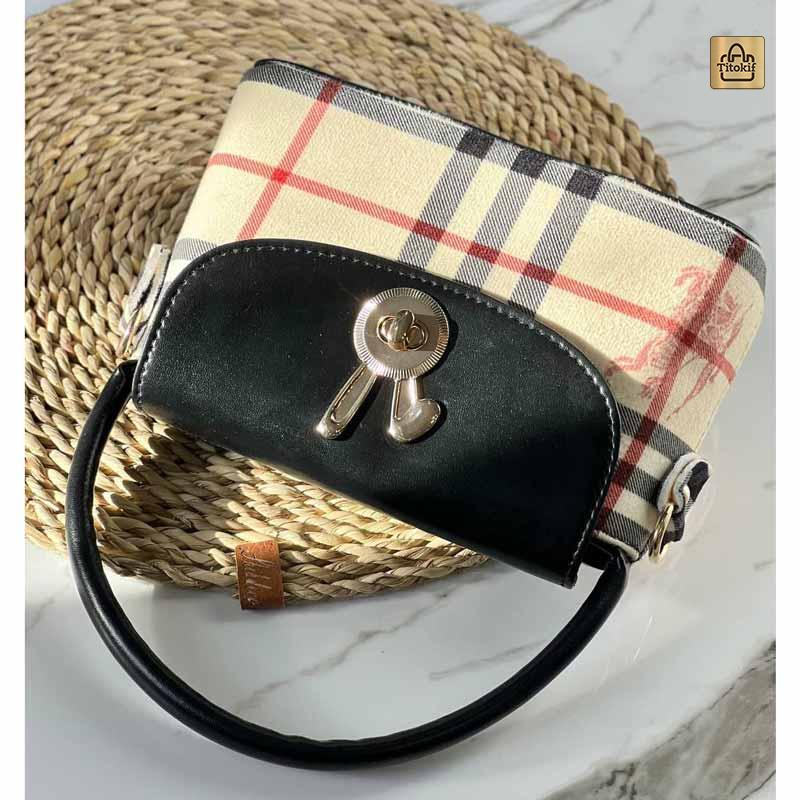 کیف دخترانه دو حالته دوشی و دستی طرح شطرنجی کد a91