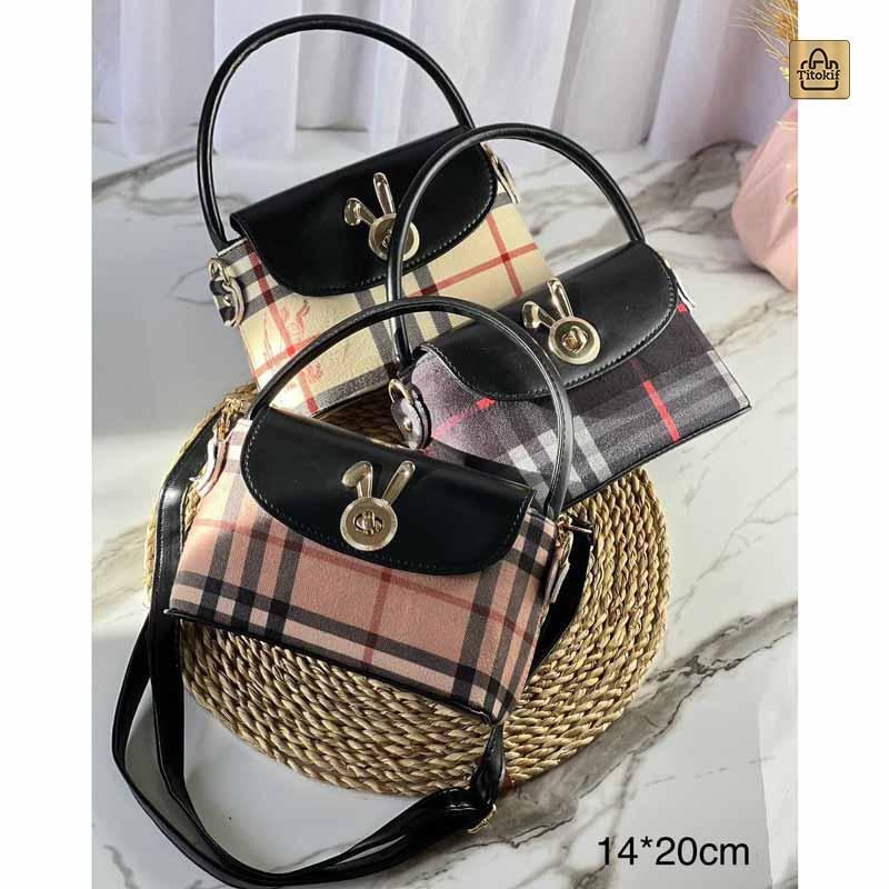 کیف دخترانه دو حالته دوشی و دستی طرح شطرنجی کد a91