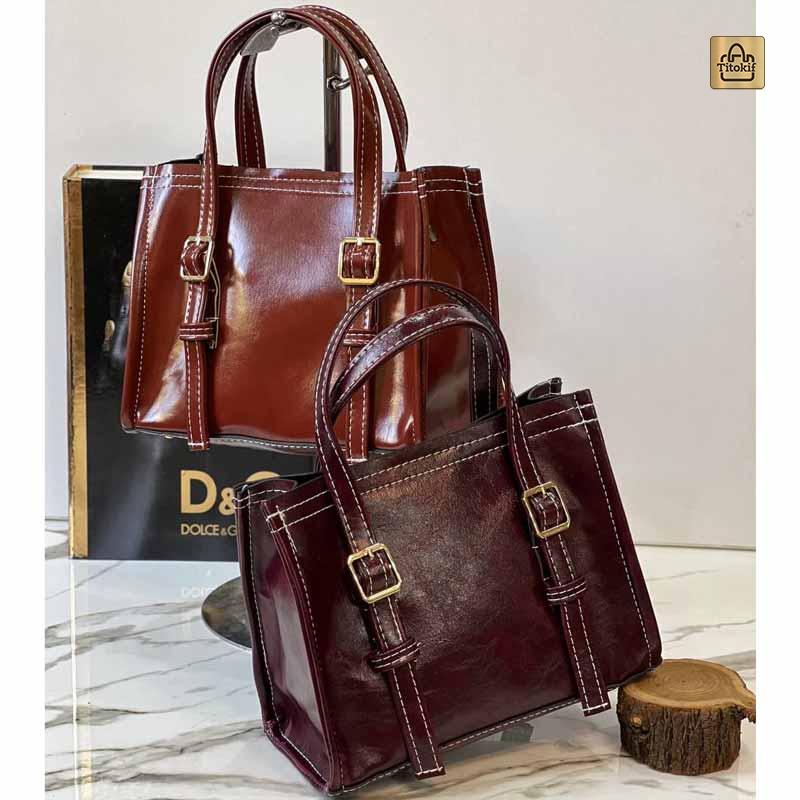 کیف دوشی دستی دوحالته چرم دخترانه کد b126