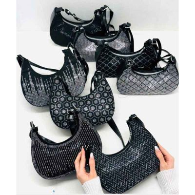 کیف دوشی و دستی دخترانه نگین دار کد c10
