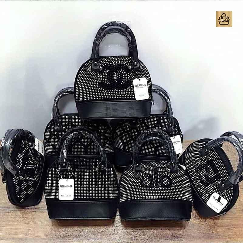 کیف دستی دخترانه مجلسی نگین دار کد c16